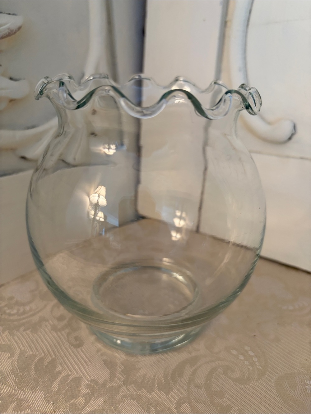 Clear Glass Scalloped Vase - Home Accents